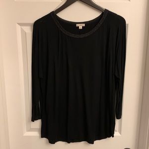 Gap Black 3/4 Sleeve Top